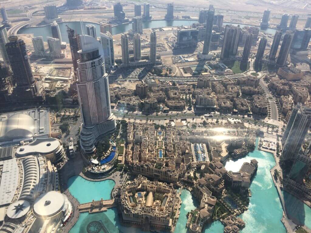 Dubai Burj Khalifa uitzicht
